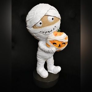 NWOT 10” Mummy Max Pumpkin Cute Spooky Halloween Decorative Figure Statue